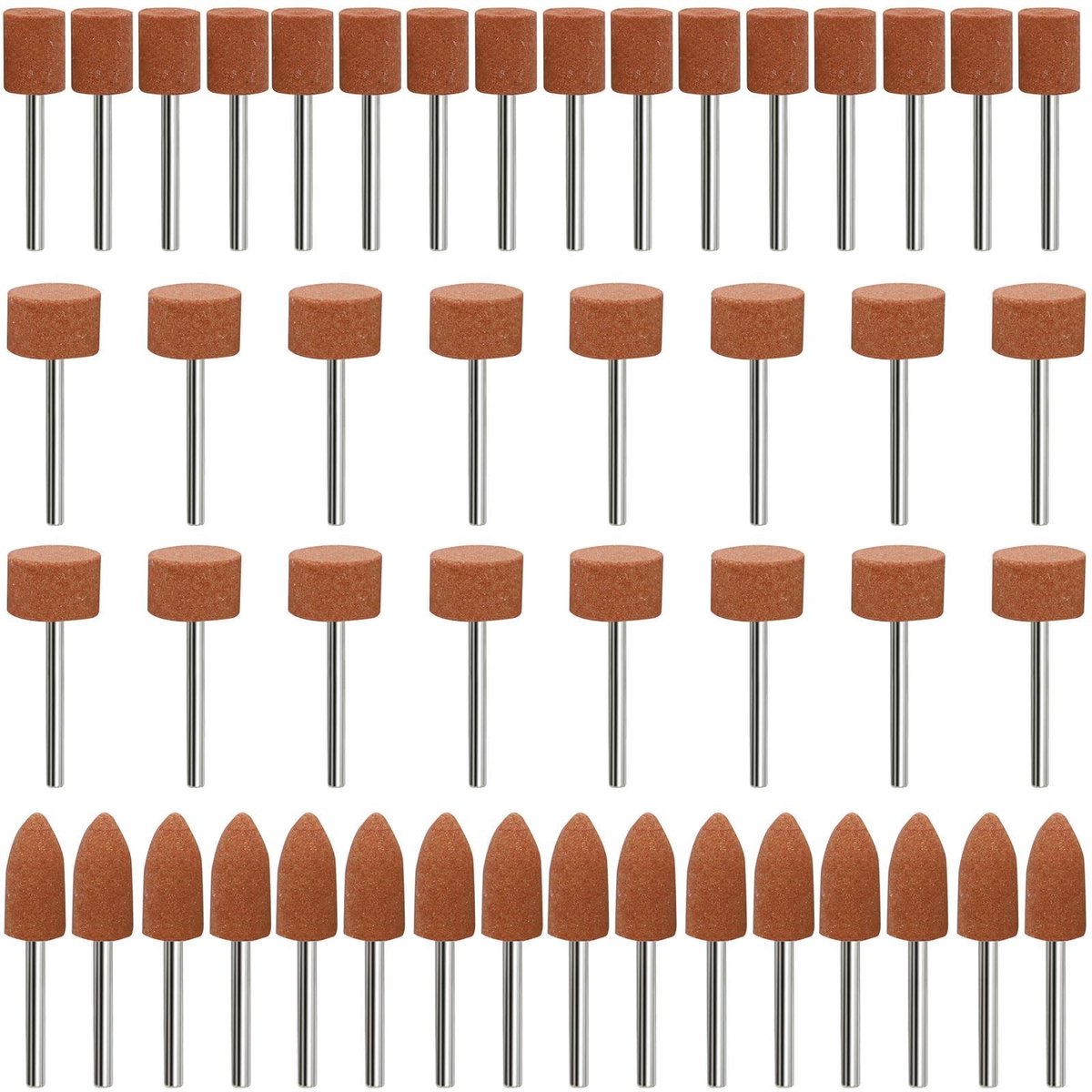 Dailygoods - Dailygoody - Corundum Grinding Point Set - 48-delige slijpset - Hoogwaardige slijpen - 3 mm schacht - Voor steen en keramiek - Ideaal voor polijsten e