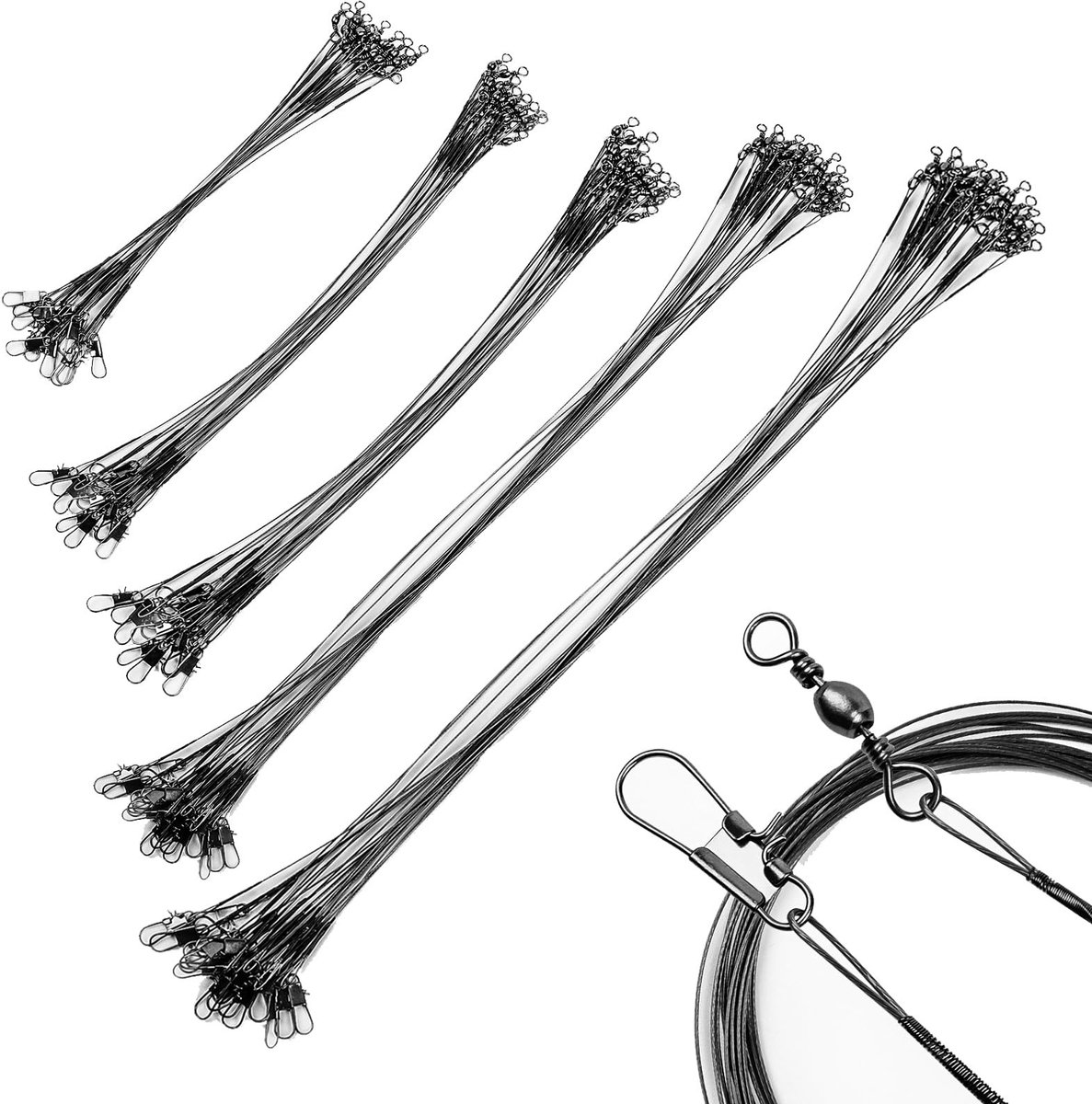 Dailygoods - Set van 60 Roestvrijstalen Draadsporen voor Snoek Vissen