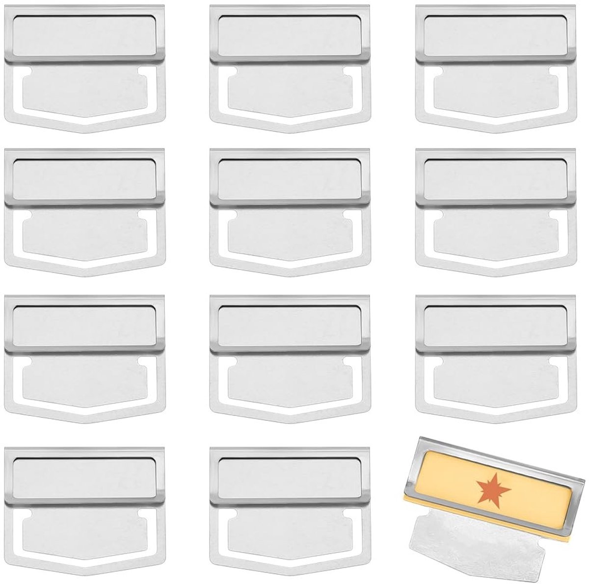 Dailygoods - 12 Stuks Roestvrijstalen Bladwijzer Clips voor Notebook en Planner