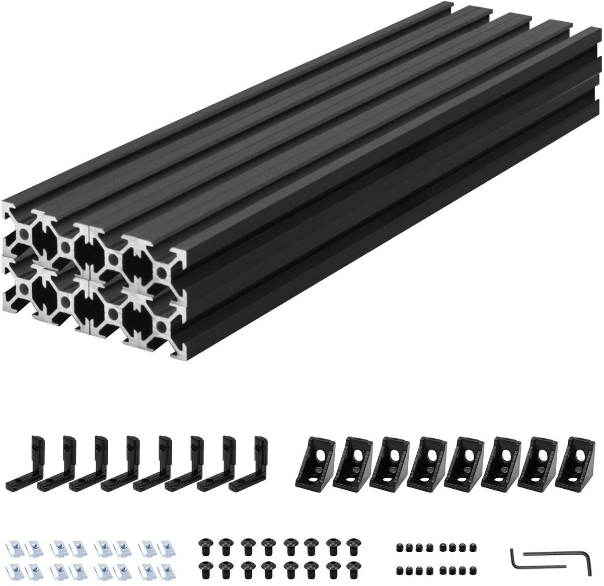 Dailygoods - 8 Stuks Aluminium Profielconnectorkit voor 3D-Printers