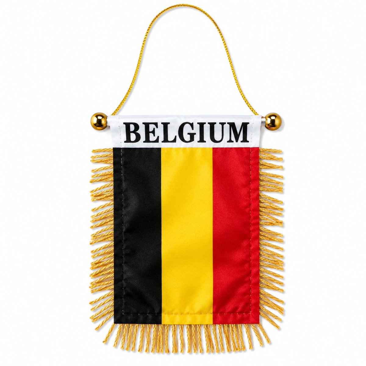 Cruva Vlagvaantje België - Vaandel Vlag - WK Voetbal 2026 - Autospiegel/Achteruitkijkspiegel Accesoire - Versiering - Nationaal elftal - Aanmoedigen