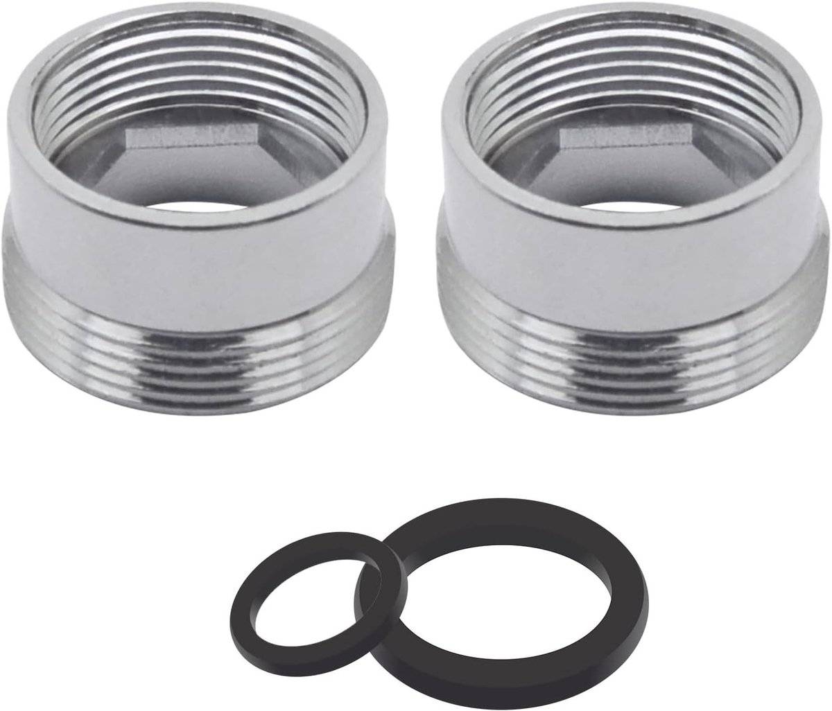 Adapter voor Keukenkraan - 2 Stuks Aerator Connector van Duurzaam Metaal voor Waterfilter (18mm Vrouwelijk naar 22mm Mannelijk)