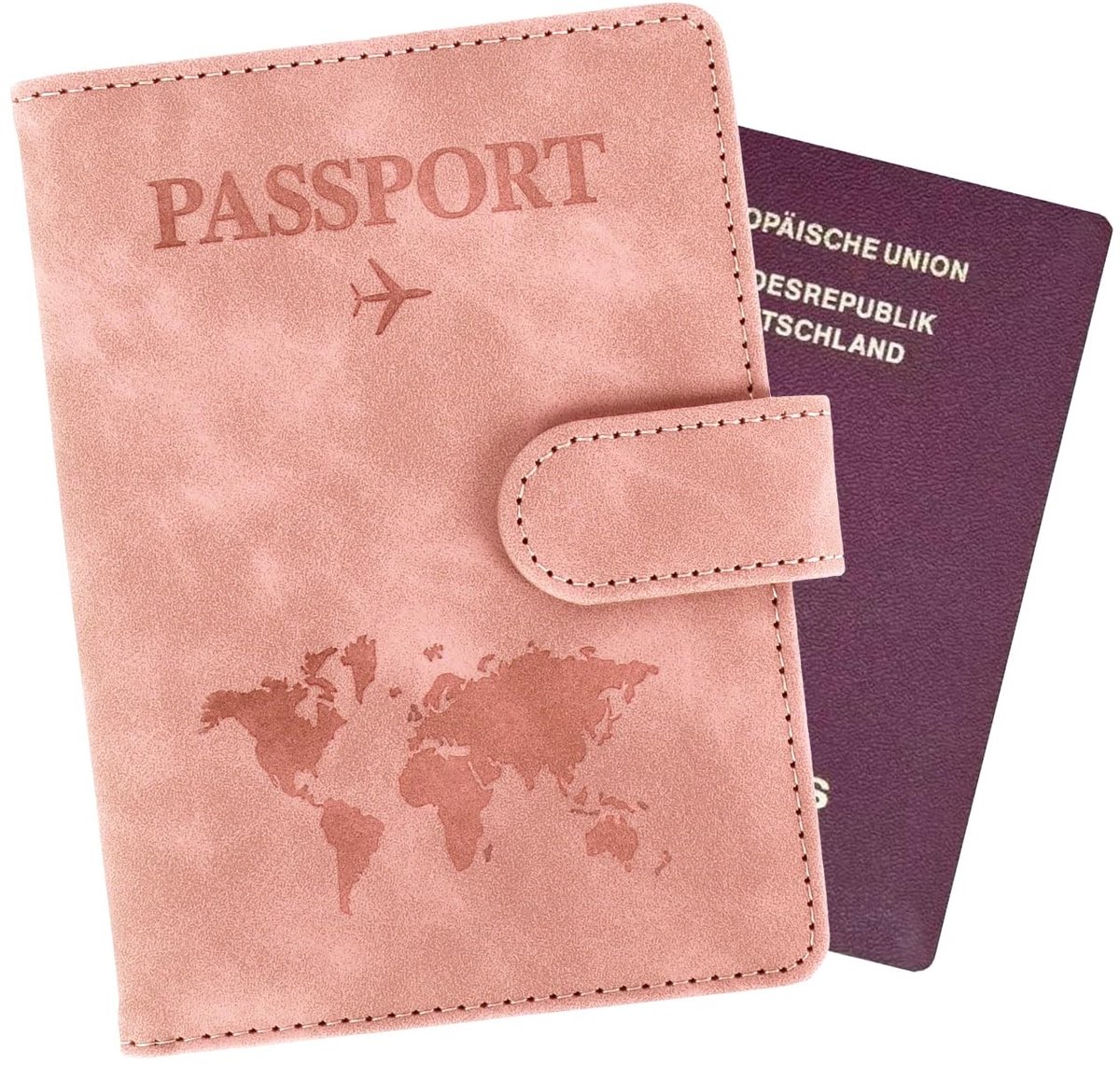 Dailygoods - Dailygoody - Paspoorthoes - Roze - Hoogwaardig PU-materiaal - Eenvoudig en trendy - Geschikt voor alle leeftijden - Compact formaat