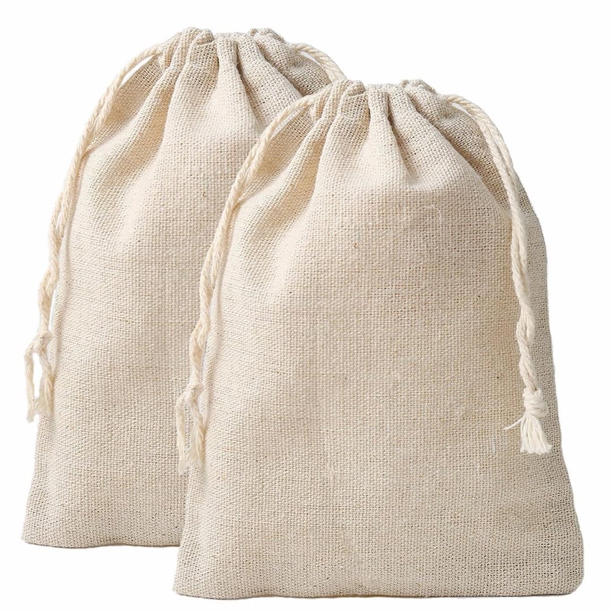 Dailygoods - Dailygoody - Katoenen Zakjes Met Trekkoord - Cadeauzakjes Jute Voor Bruiloft Party - 25 Stuks - Verpakking voor Geschenken - 15x20 cm - Perfect voor F