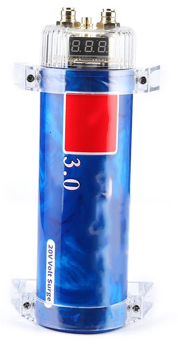 Dailygoods - Dailygoody - Car Audio Power Capacitor - Stabilisator - Blauwe Kleur - Auto Elektronica Accessoires - Versterker Regelaar - Geschikt voor Auto's - Mod