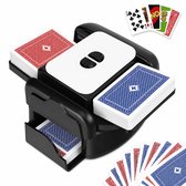 Automatische Kaartenschudder - Oplaadbaar 2600mAh - Auto Stop - Stil - Voor Poker, UNO, Phase 10 & Blackjack - Zwart/Wit