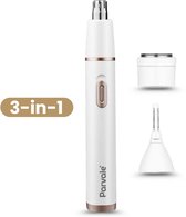 Parvale® Neustrimmer Vrouwen en Mannen 3 in 1 – Wenkbrauw Trimmer - Gezichtsepilator Vrouw - Neushaartrimmers - Neushaartrimmer Heren – Gezichtsontharing Dames - Neustrimmer Oplaadbaar - Oortrimmer - Neustrimmer Dames