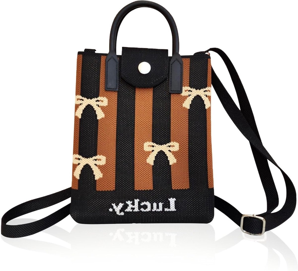 Elegante Dames Crossbody Tas, Kleine Schoudertas, Gebreide Handtas met Verstelbare Schouderband voor Winkelen, Uitgaan en Wandelen