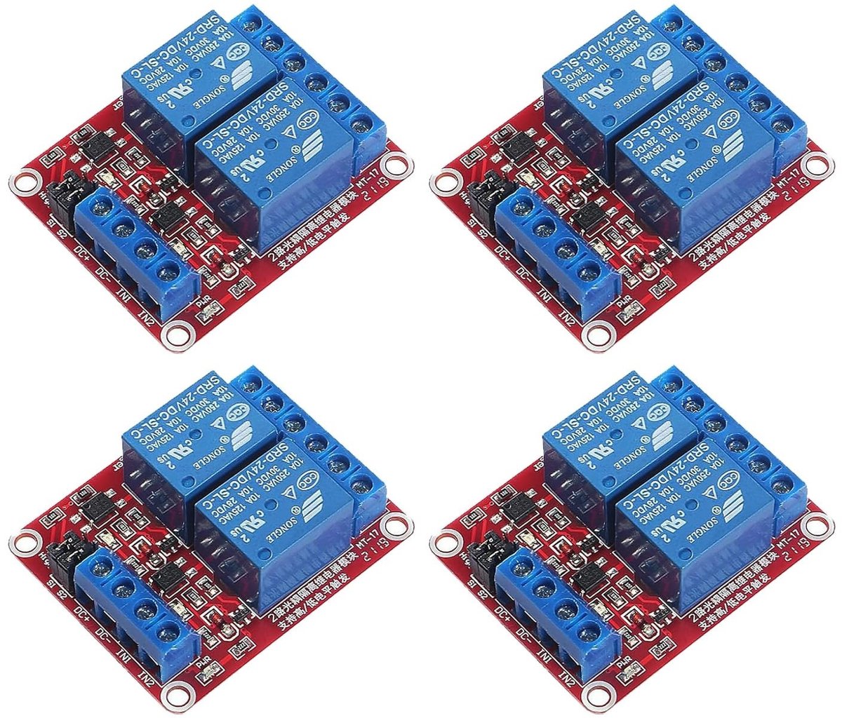 Dailygoody - 2 Kanaals Relaismodule - High of Low Level Trigger - Uitbreidingsplaat - Geschikt voor Raspberry Pi en Arduino - 24 V - 10A belasting