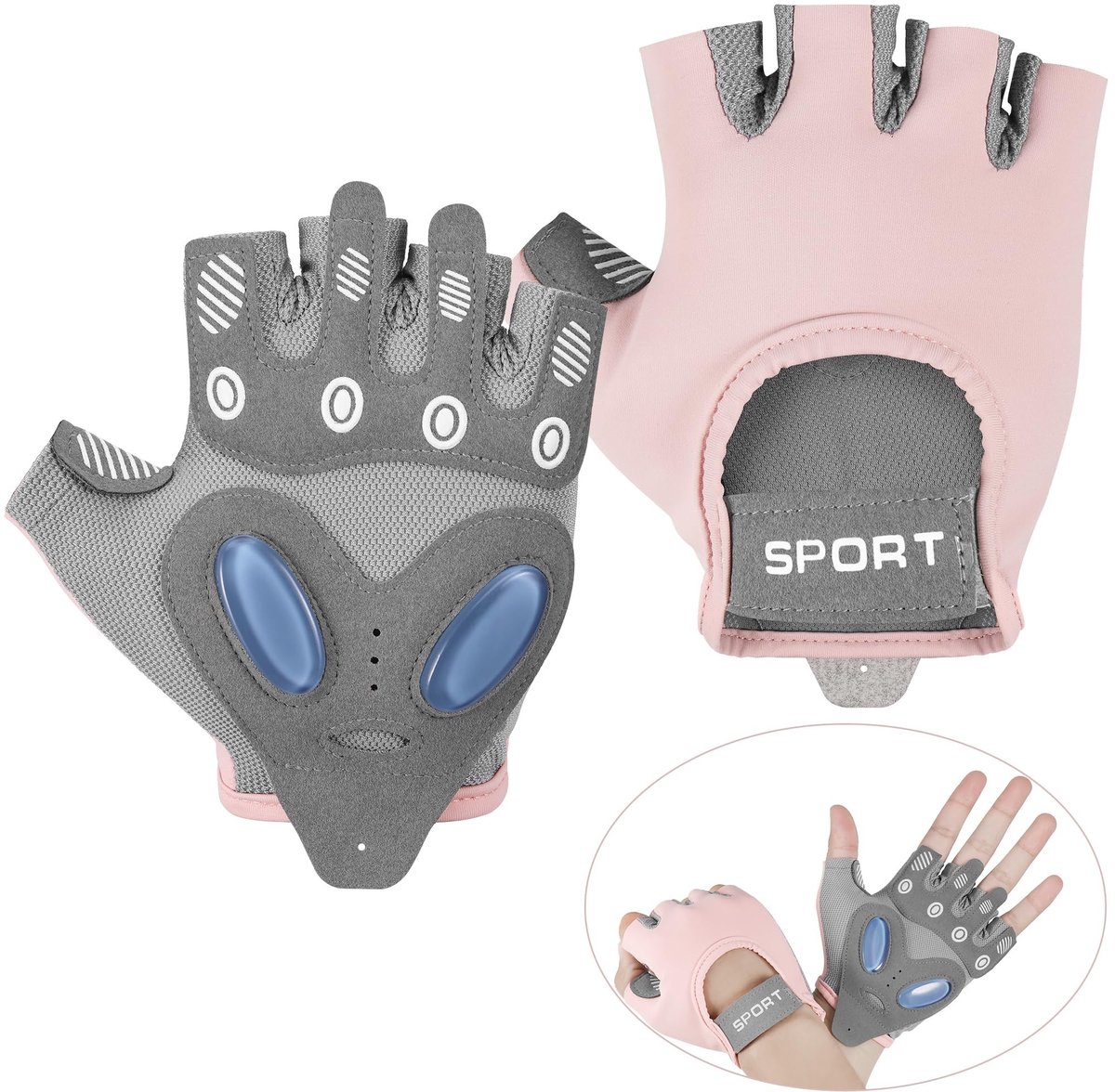 Dailygoody - Gymhandschoenen - Gewichthefhandschoenen - Comfortabel en ademend - Roze - Antislip - Fitnessaccessoires - Geschikt voor dames - Maat M