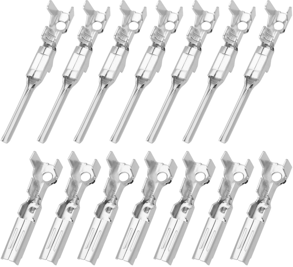 Dailygoody - Bedrading krimpklemmen - Connectoren voor auto-reparatie - Zilver - Terminal pinnen voor kabelverbindingen - Geschikt voor 0,5 mm²-1,5 mm²
