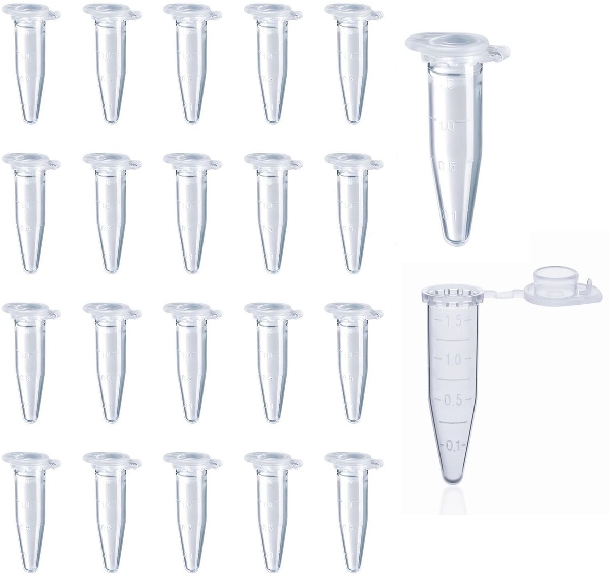 Dailygoods - Dailygoody - 70 stuks 1,5 ml reactievaten - Perfect voor monsteropslag - Duurzaam en transparant - Ideaal voor laboratoriumgebruik - Geschikt voor cen...