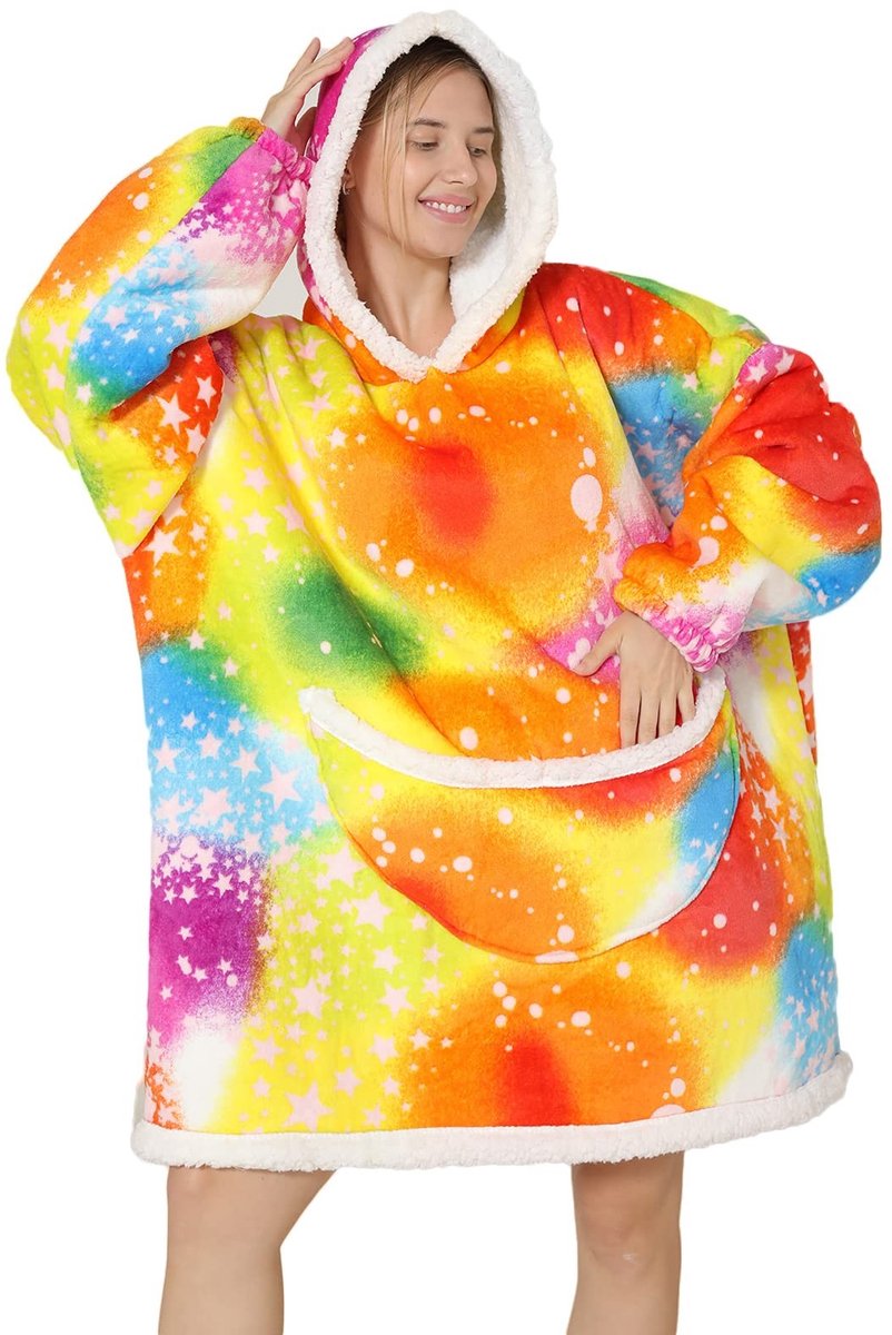 Dailygoods - Dailygoody - Oversized Deken Hoodie - Comfortabele Trui - Unisex Volwassenen - Pluizige Sherpa Fleece - Ideaal voor Thuis - Perfect voor Relaxen