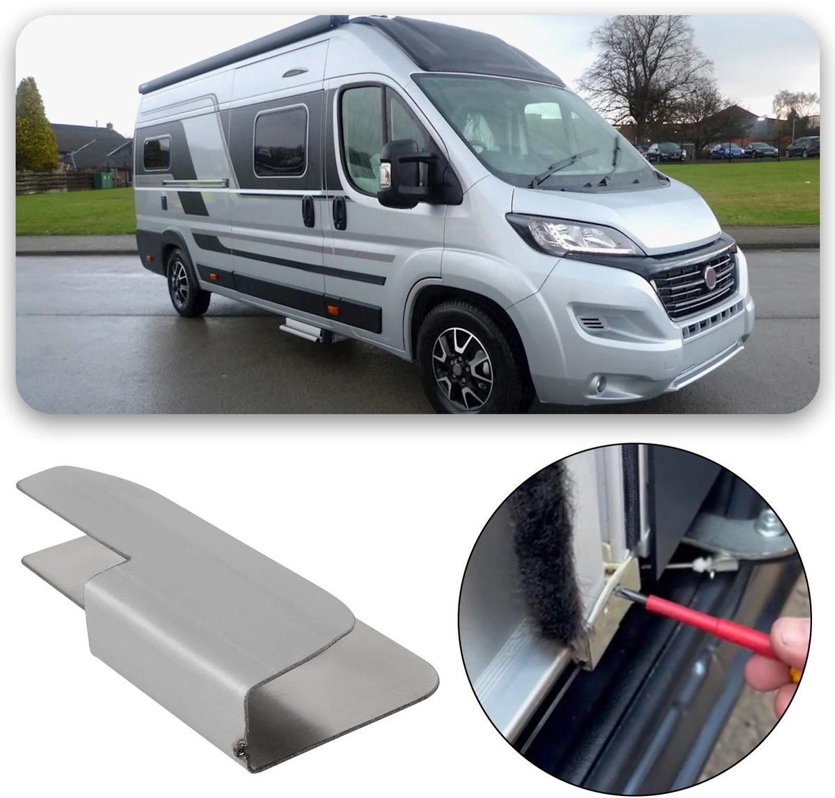 Dailygoody - Screen Door Rail Beugel - Voor motorhomes - RVS 304 - Duurzaam en sterk - Geschikt voor dubbele schuifdeur - Eenvoudige montage