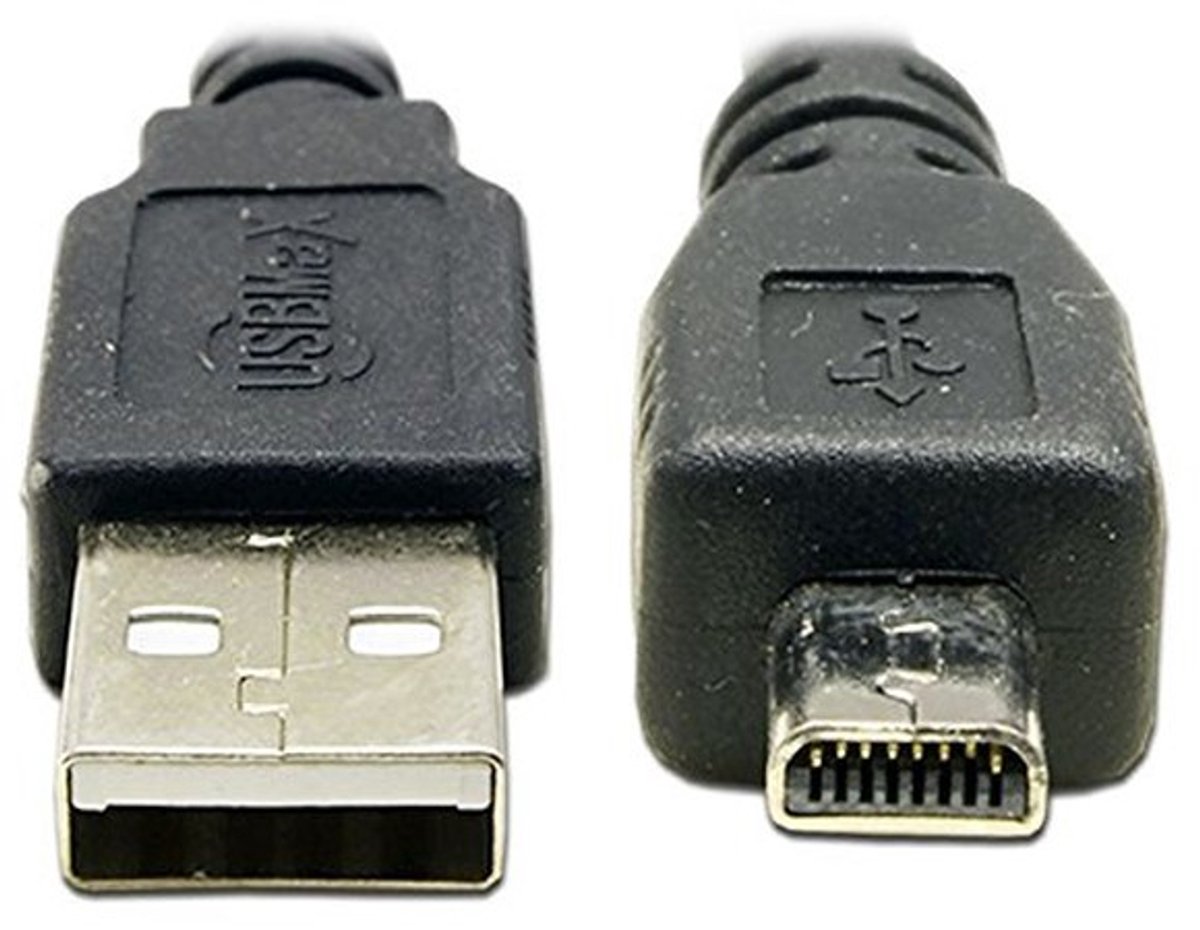 Dailygoody - UC-E6 USB-kabel - Verbinden met PC - Foto's overzetten - Geschikt voor Fuji FinePix JZ700 - Handige overdracht - Compact ontwerp