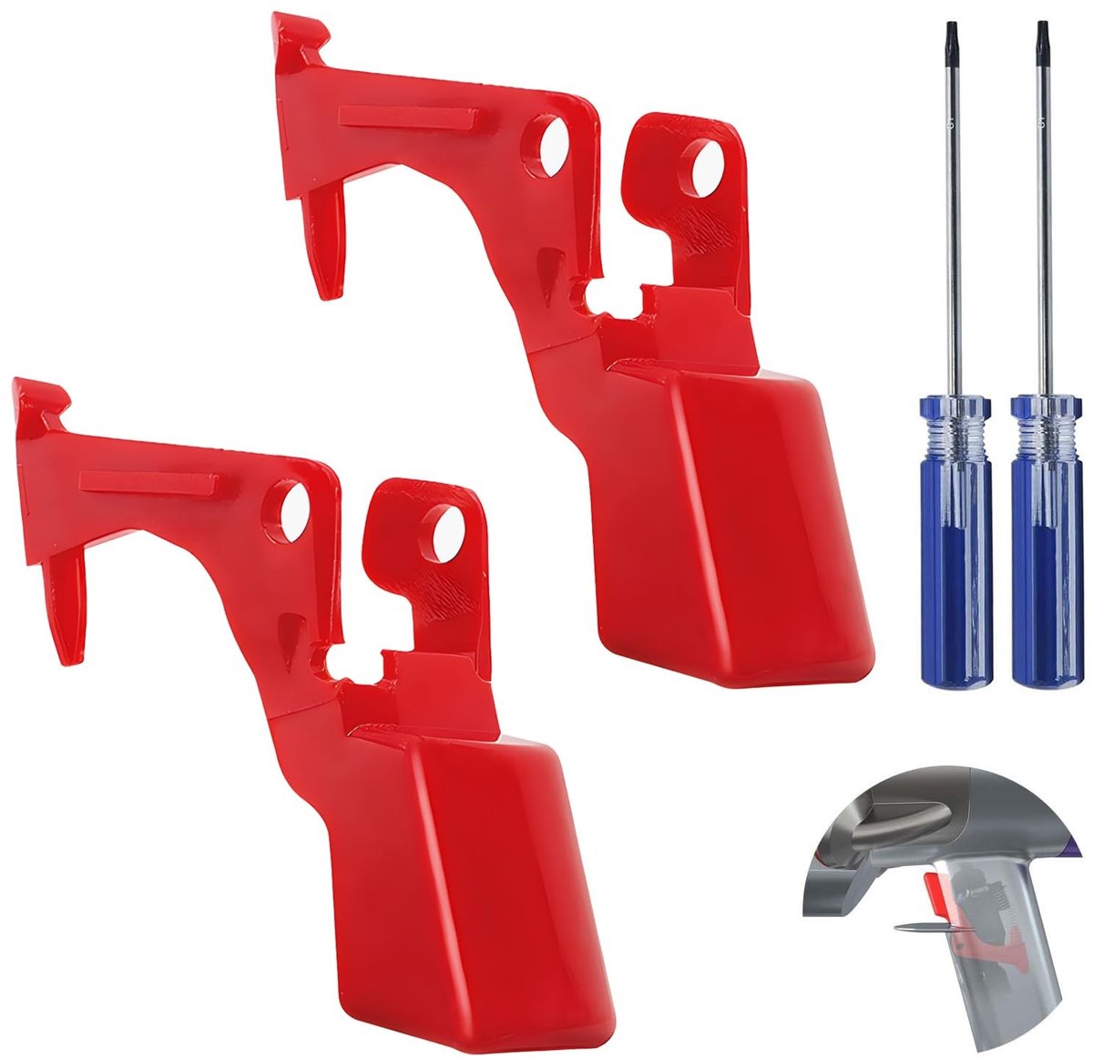 Dailygoods - Dailygoody - Trigger-aan/uit-schakelaar-knopset - Extra sterke knoppen - Duurzaam - Vervangende onderdelen - Geschikt voor Dyson V10 V11 - 4 stuks