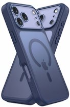 Coque IYUPP compatible avec iPhone 17 Pro - Compatible MagSafe - Coque arrière antichoc - Bleu transparent