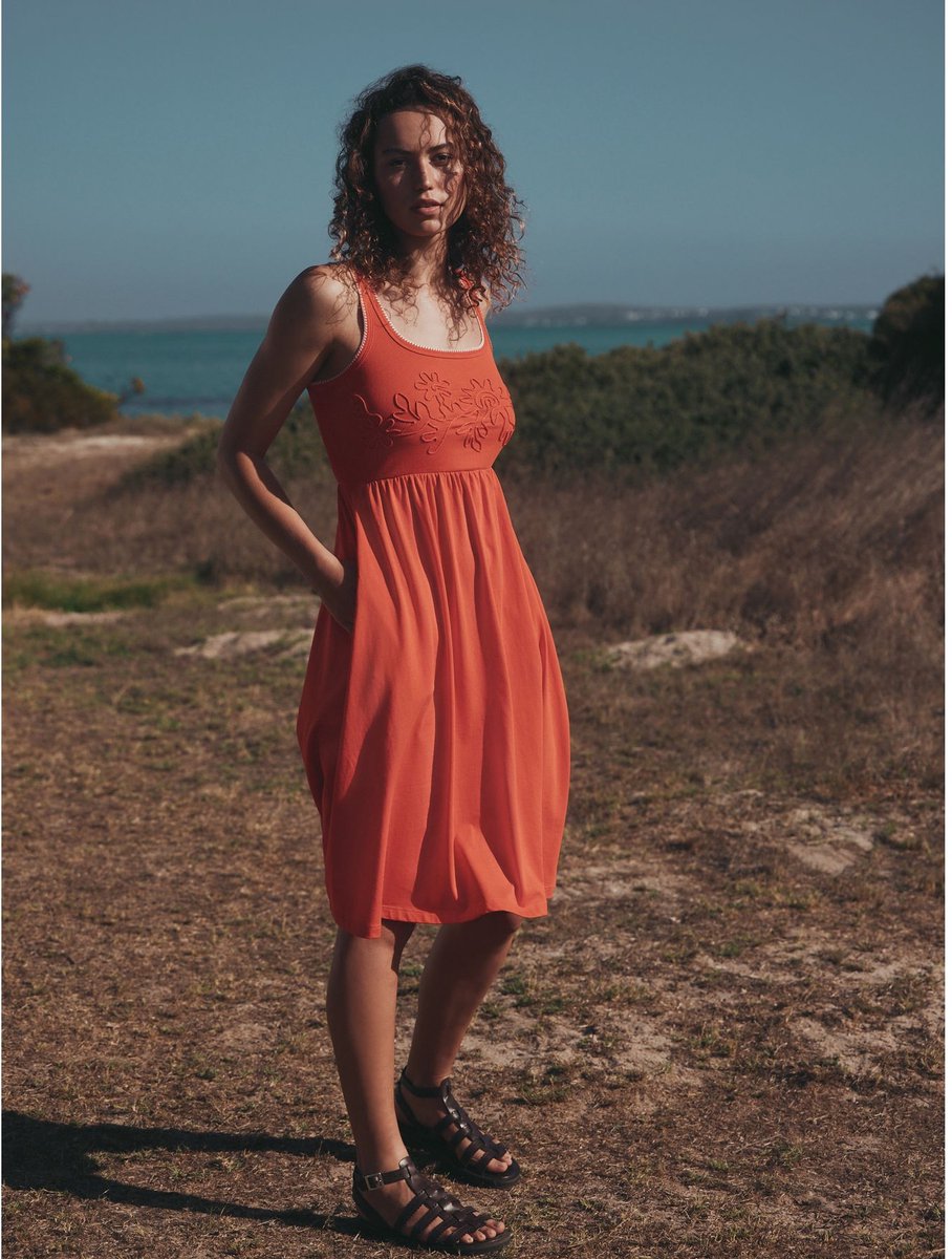 Next - Dames - Jersey midi-zomerjurk - Rood