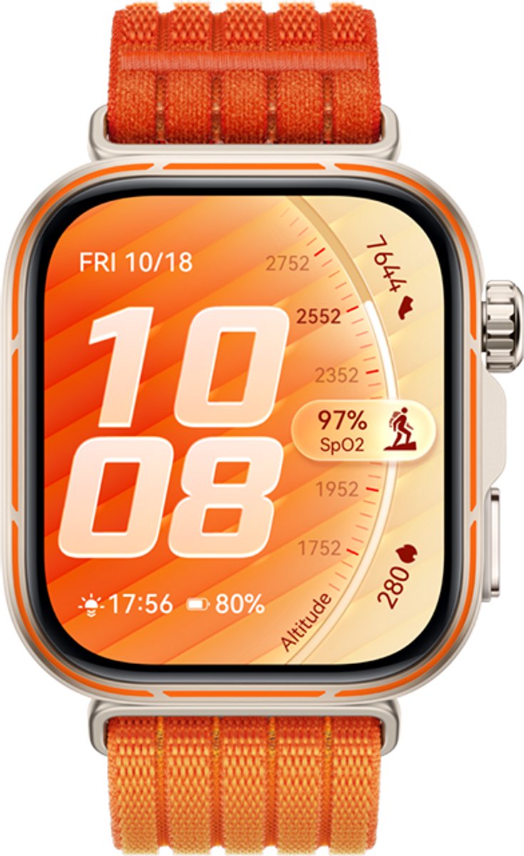 HUAWEI WATCH FIT 5 PRO- Oranje - Premium ontwerp - Geavanceerde outdoor workout mogelijkheden - Professioneel gezondheidsmonitoring met TruSense - Compatibel met iOS & Android