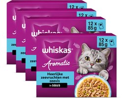 Whiskas Kattenvoer - Adult 1+ - Aromatics Zalige Zeevruchten in Saus - 48x85g