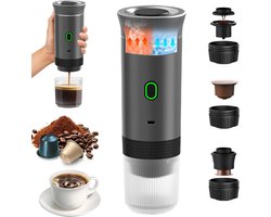 HEZIVO® Koffiecupmachine 3-in-1 - Draagbare Espressomachine - Voor Capsules en Gemalen Koffie