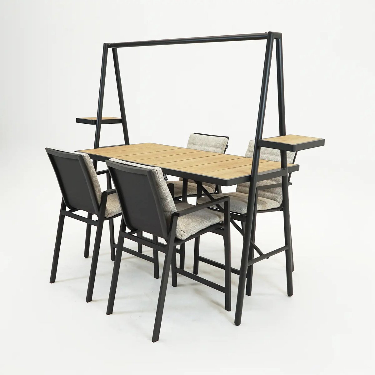 Sens-Line Tabouret de bar Santiago - Aluminium aspect bois