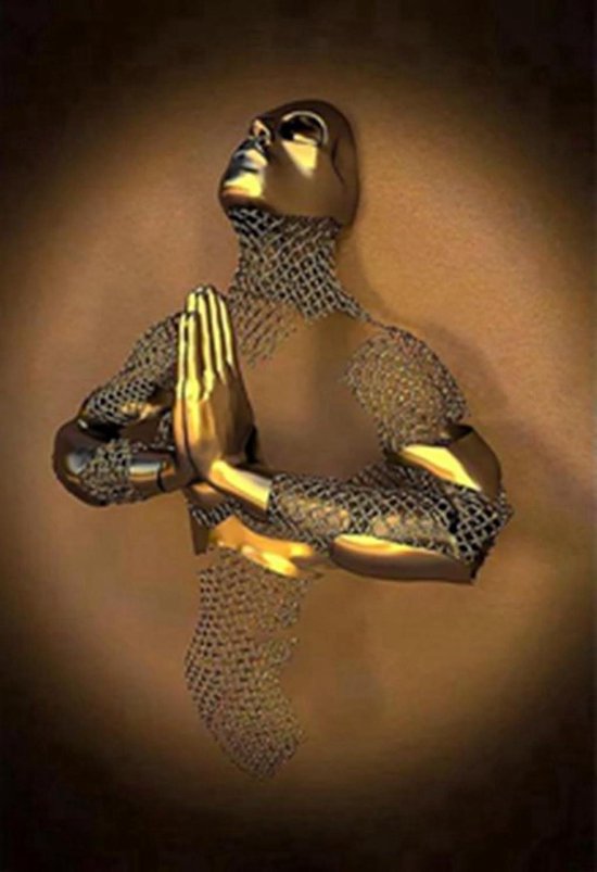 Metalen Sculptuur Poster - Wanddecoratie Schilderij - Woonkamer Decoreren - 3D Visueel Effect - 20x30cm - 010