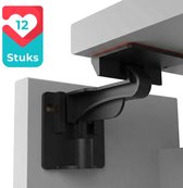 Milabubs® Kinderslot Kastjes Set van 12 - Zwart - Kastbeveiliging voor Kinderen - Verbeterde Draagkracht 160KG