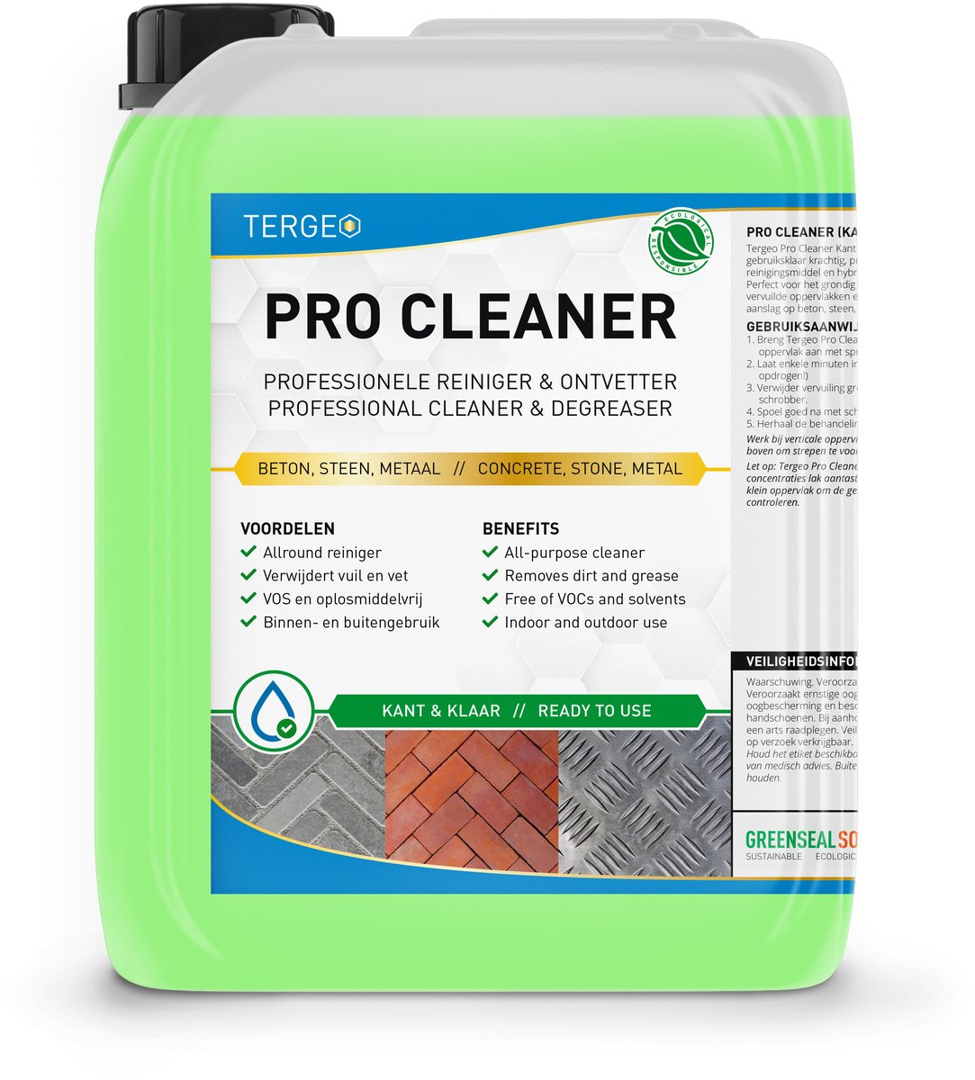 #1 Terrasreiniger - Kant & Klaar | Tergeo Pro Cleaner 2,5L - Voegenreiniger | Tegelreiniger buiten Terras | Gevelreiniger Buitenmuur | Voegen Tegels Tuintegels Betontegels Bestrating