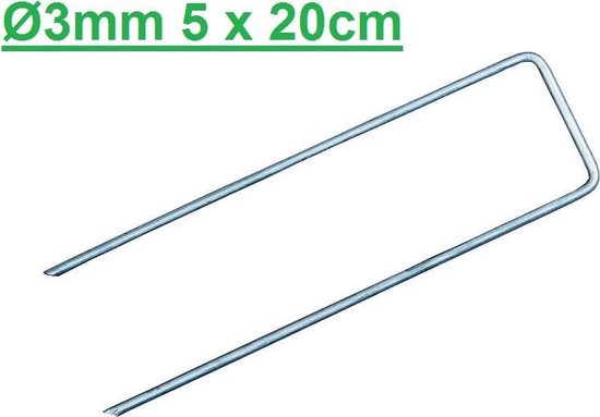 50 stuks Gronddoekpennen - kunstgraspennen - worteldoekpennen Ø3mm - 5 cm breed en 20 cm lang van Green Season — afbeelding 2