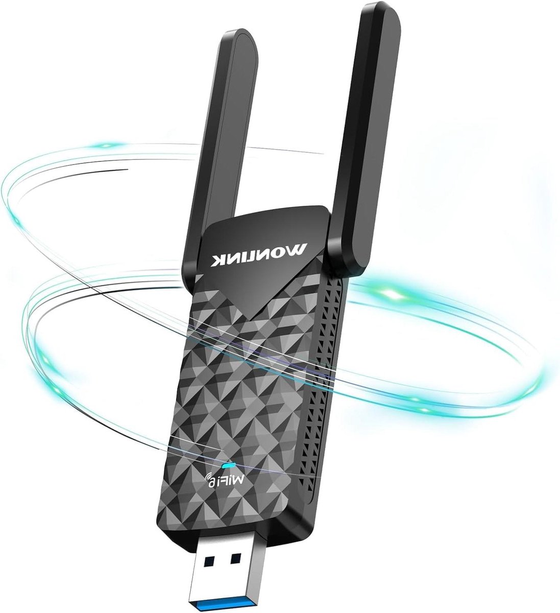 WiFi 6 Adapter - Draadloze Netwerkkaart - Sneller Internet - USB 3.0 Type C - 1800 Mbps - Zwart
