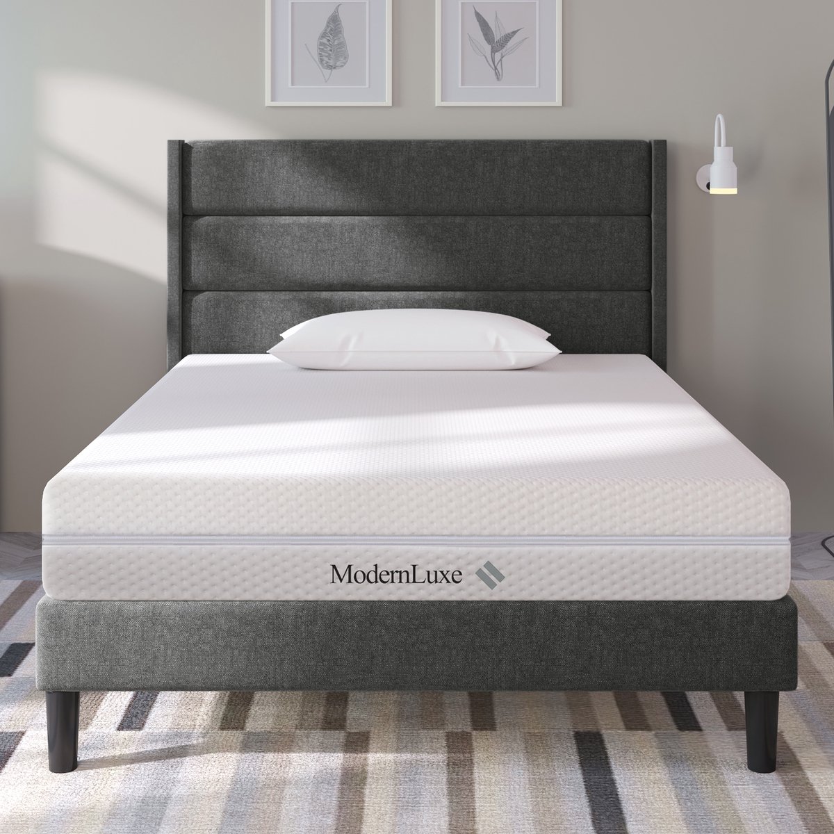 Welltin Matras 90 x 200 cm – 20 cm – Ergonomische matras – 7 zones – Koudschuim – H2/H3 dubbele hardheid – Met Handgrepen En Afneembare Hoes- Antislip Bodem - Wit