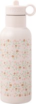 Fresk Thermosfles 500 ml - RVS Waterfles - Lekvrije Drinkfles voor Kinderen - Koude en Warme Dranken - BPA-vrij - Onbreekbaar - 2 Doppen - Thermosbeker - Drinkbeker Meisjes - Roze - Garden Flowers