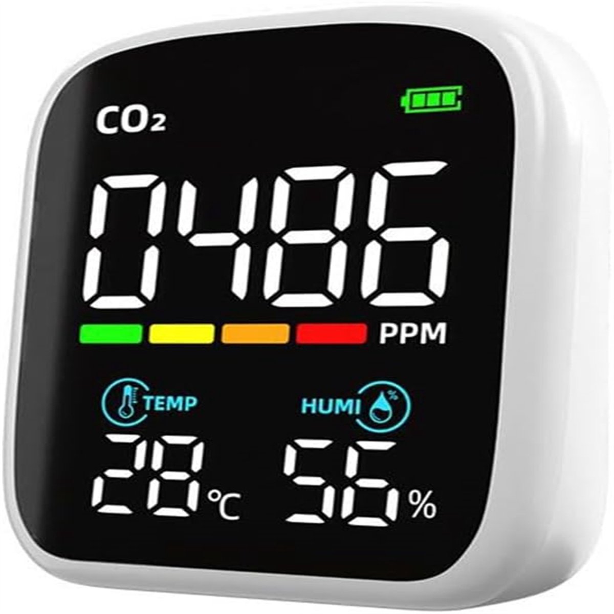 carmdering - CO2 meter - Luchtkwaliteitsmeter - binnen - CO2 melder & monitor - Horeca - Thermometer - CO2 detector - Koolstofdioxide meter -Meetapparaat voor koolstofdioxide- Koolstofdioxidedetector
