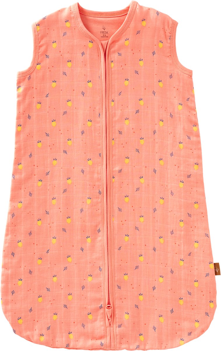 Fresk Zomerslaapzak 0-6 m – Mousseline Zomerslaapzak – 1.1 TOG – Slaapdeken - Roze - Summer Fruit