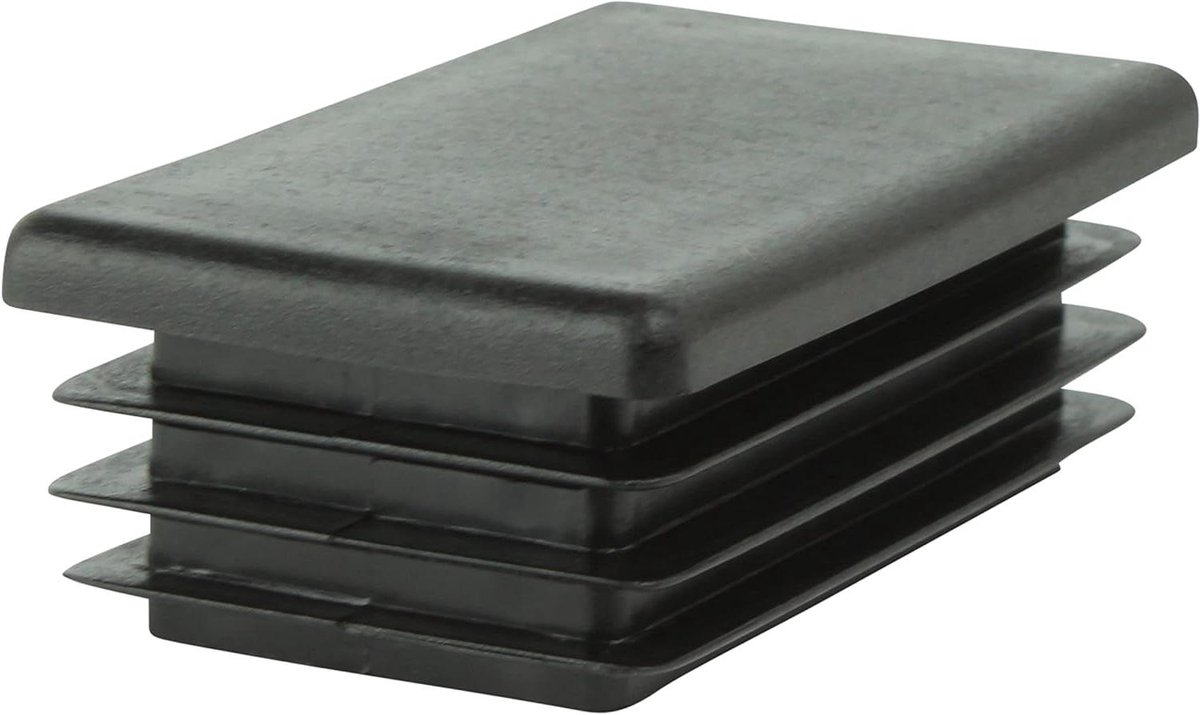 Buisdoppen Rechthoekig - Afdekdoppen Meubels - Vloer Beschermen - UV-bestendig Materiaal - 50 x 150 mm - Zwart
