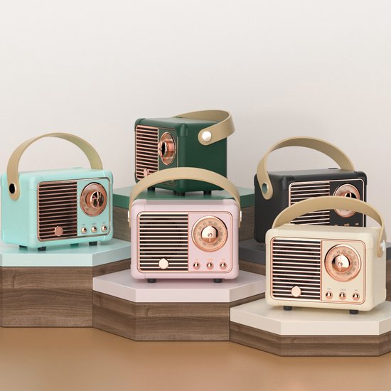 Speaker-bluetooth speaker-Retro Bluetooth Speaker - Vintage Draagbare Muziekspeler met Handvat-Mini Speaker voor Slaapkamer en Kantoor van Merkloos — afbeelding 2