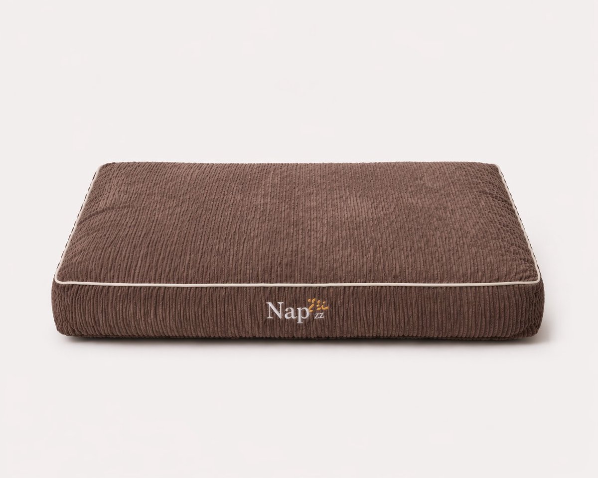 NapZZZ Ribbed kussen 100 x 70 x 20 cm Bruin