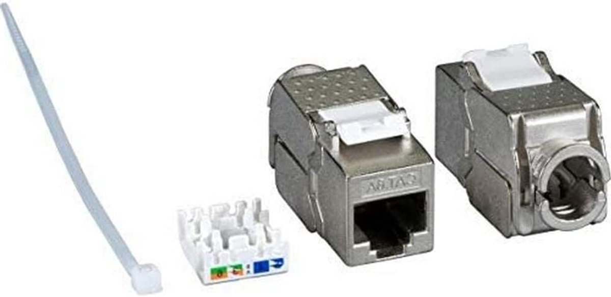 Netwerk Invoer - RJ45 Module - Netwerk Installatie - Volledig Afgeschermd - Cat.6A - Zilver