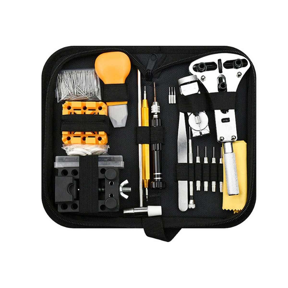 Demontage gereedschapsset, 155-delige horlogereparatieset, gereedschap geschikt voor het demonteren van horlogekasten, professioneel horlogereparatiegereedschap, geschikt voor het vervangen van horlogebatterijen en het verbinden van horlogebanden.