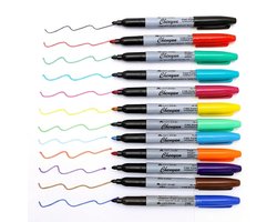 Multicolor permanente markers set dames heren marker pennen fijne punt schrijfpennen kleurrijke markers voor school kantoor 12 stuks
