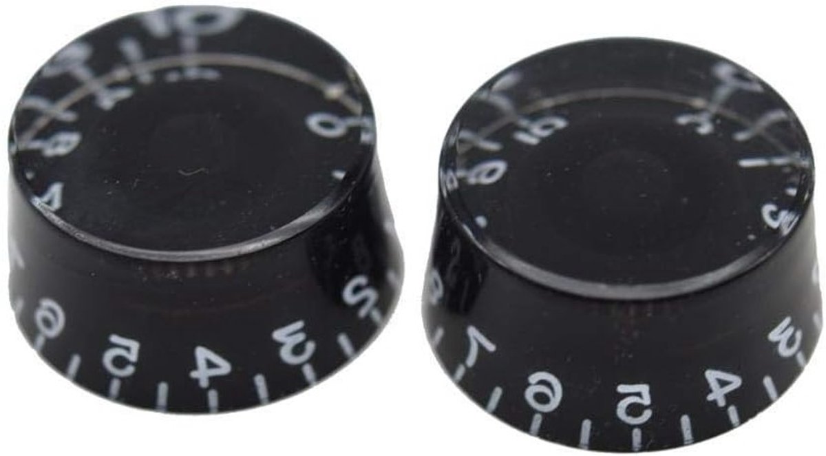 2 Stuks LP Gitaar Speed Dial Knoppen met 24 Fijne Splines voor Gibson Les Paul en CTS Potentiometers - Zwart