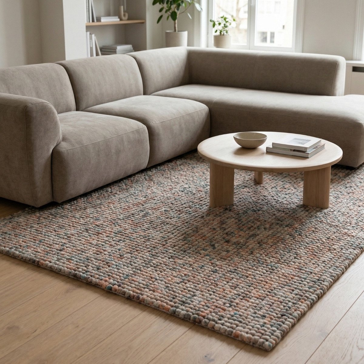 DÉJA Living Vloerkleed - Laagpolig Wit Wol - Bela, foto 4