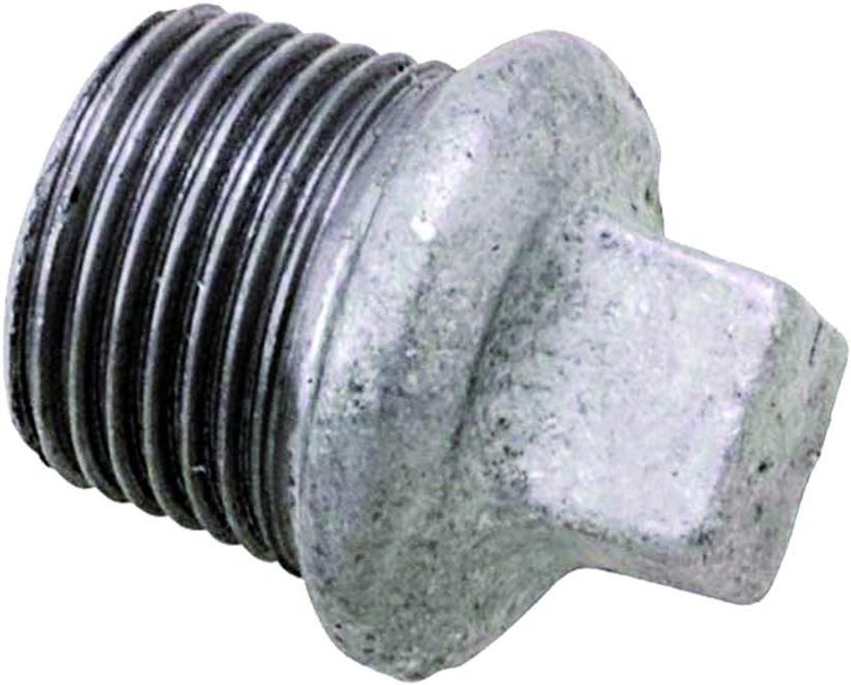 Verzinkt IJzeren Stop - Pijpstop Man - Leidingen Afsluiten - Conische Schroefdraad - 12 x 17 mm - Zilver