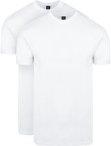 Suitable Obra T-Shirt Hoge Ronde Hals Wit 2-Pack - Maat XXL - Heren - Basic T-shirt - Ondershirt