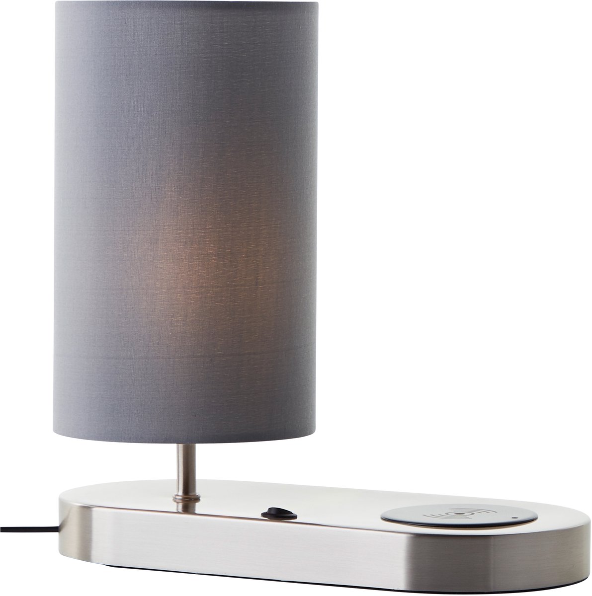 Brilliant Clarie 60091/68 tafellamp voor slaapkamer, woonkamer, hal, metaal/stof, binnen, zilver - zonder lichtbron