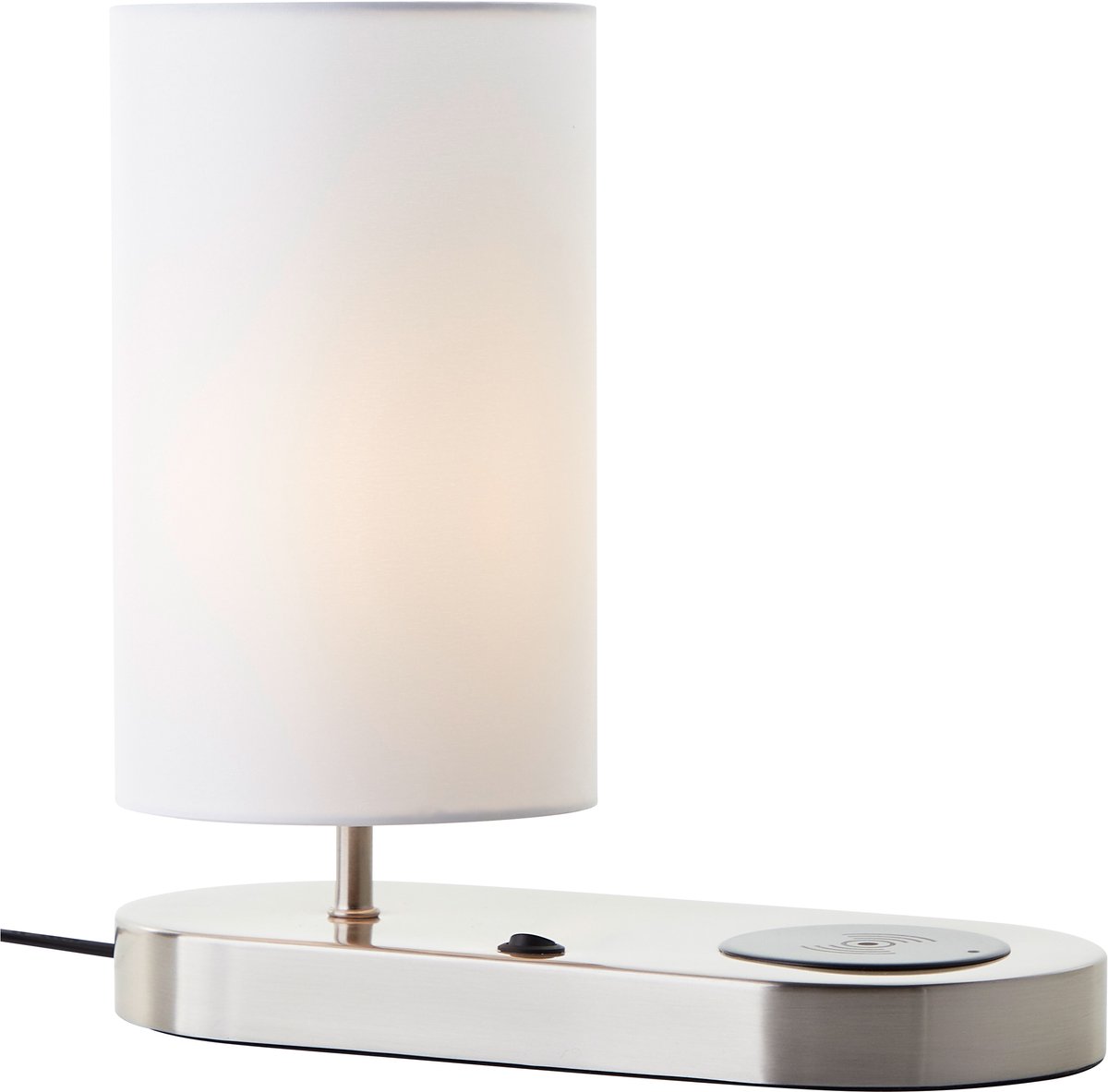 Brilliant Clarie 60091/75 tafellamp voor slaapkamer, woonkamer, hal, metaal/stof, binnen, wit/ijzer - zonder lichtbron
