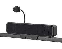 GELLDG PC Luidsprekers - USB Monitorluidspreker met Microfoon - 24.5x3x4.5cm - Draagbare Clip-on Stereo Speaker met Eénknops Demping - Geschikt voor PC, Laptop, Mac en Desktop - Kunststof - Plug-and-Play