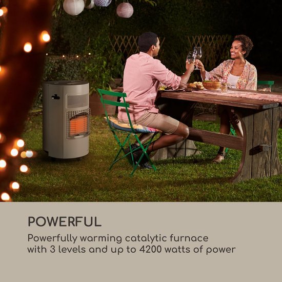 Gas Kachel - Terraskachel Verwarming - Buiten Verwarmen - Inclusief Gasdrukregelaar - 41.5 x 73 x 46 cm - Wit — afbeelding 3