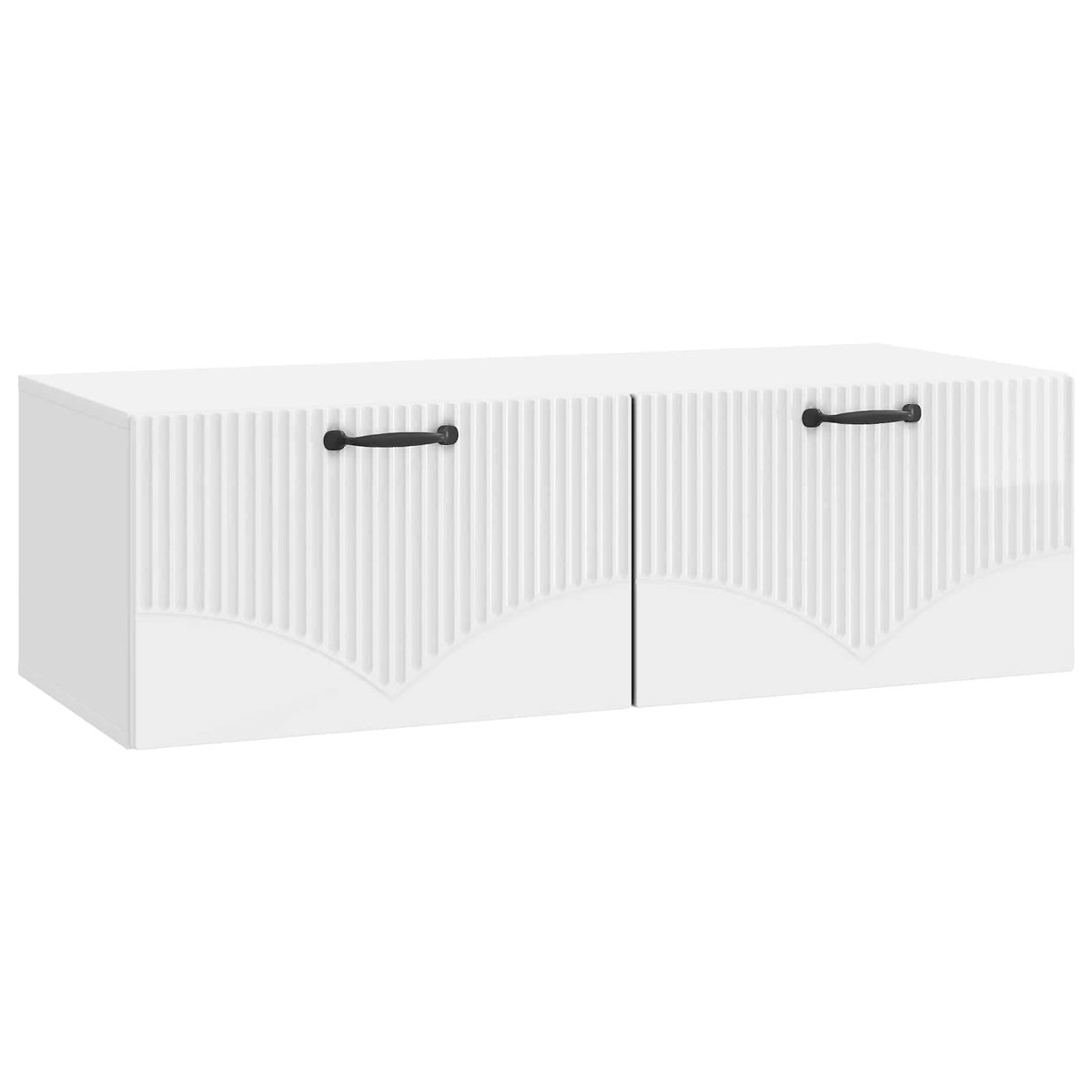 vidaXL - Wandmontage - TV-kast - Hoogglans - Wit - 98 - x - 41 - x - 30 - cm - Bewerkt - h